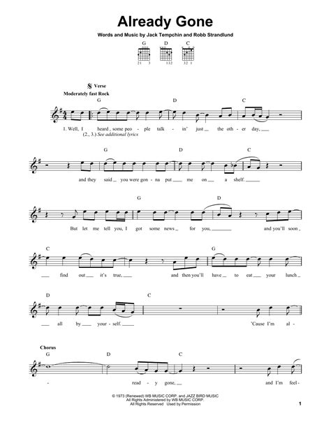 Already Gone | Sheet Music Direct