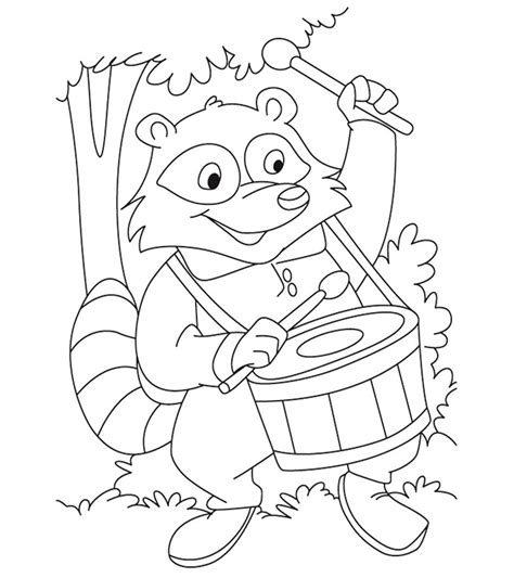 10+ Realistic Raccoon Coloring Page