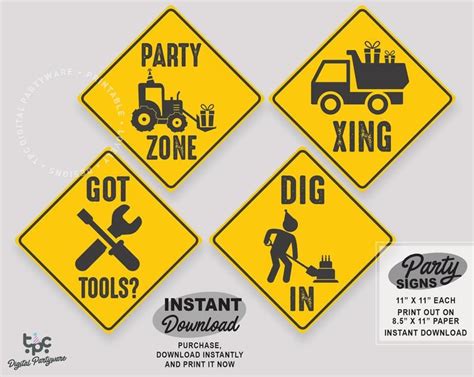 Construction Party Signs Printable Construction Birthday Party Sign ...