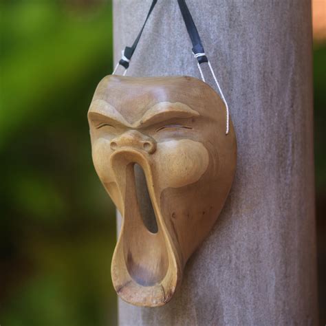 Hand Carved Modern Mask - Scream | NOVICA