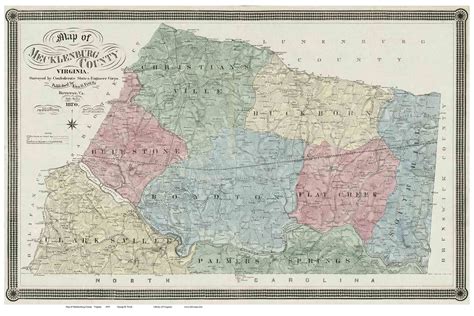 Mecklenburg County Virginia 1870 - Old Map Reprint - OLD MAPS