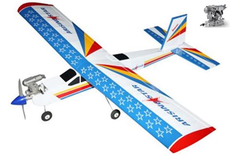 NitroModels RC Airplane Sports Trainer 65" Scale Nitro Gas Airplane RC Remote Control Radio ...