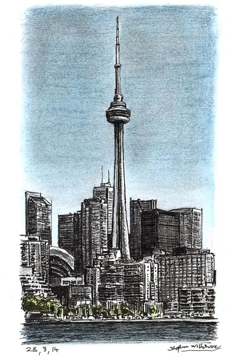 CN Tower, Toronto - Original drawings, prints and limited editions by ...