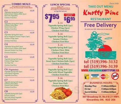 Knotty Pine Restaurants menu in Kincardine, Ontario, Canada