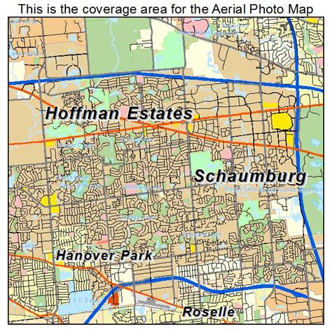 Aerial Photography Map of Schaumburg, IL Illinois