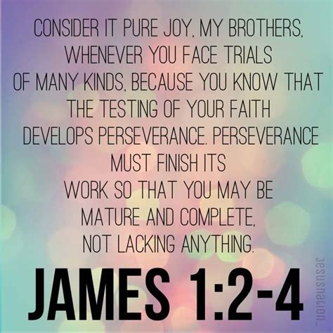 Pin by Allison Boyce on My pictures | James 1 2-4, Bible encouragement, Consider it pure joy