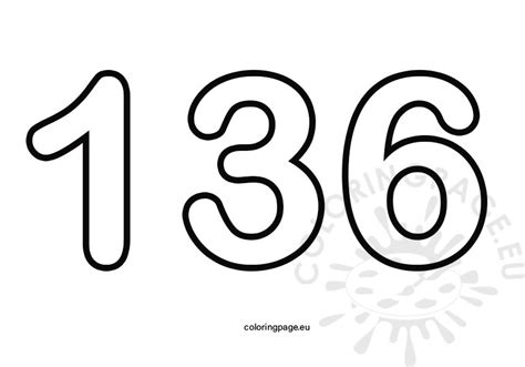 Number 136 outline | Coloring Page