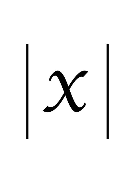 Flashcard of a math symbol for Absolute Value of X | ClipArt ETC