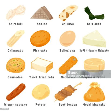 Oden Ingredients English Stock Illustration - Download Image Now ...