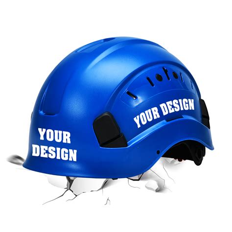 ABS Work-at-Height and Rescue Hard Hat Slotted Ventilated Helmet w/ Adjustable Ratchet 6-Point ...