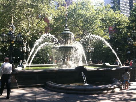 Fountain in the park next to City Hall, NY #NYC #onlyinnyc #newyork # ...