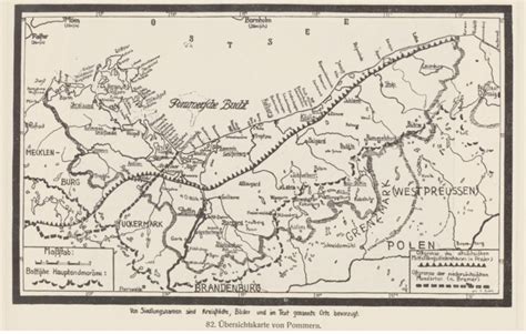 The board: Overview map of Pomerania. The line with triangles is ...