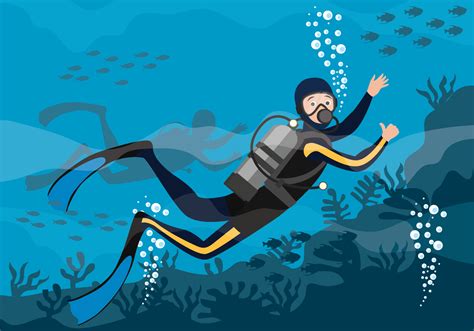 Scuba Diving Vector Illustration 208413 Vector Art at Vecteezy