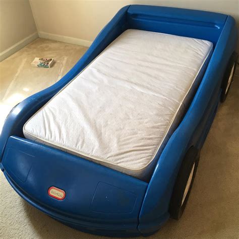 Little Tikes blue toddler race car bed - price drop! for sale in Geneva, IL - 5miles: Buy and Sell