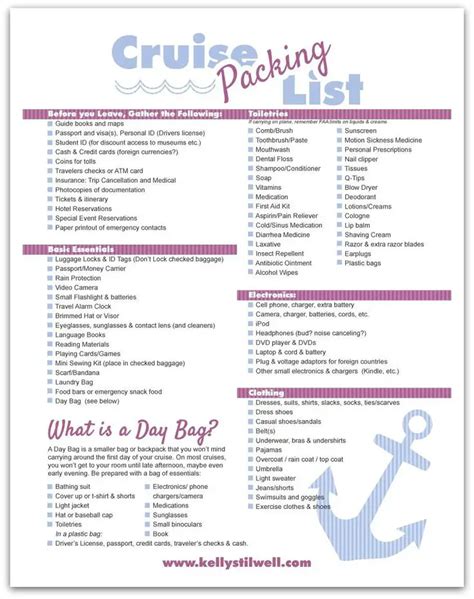 12 Super Helpful Cruise Packing Checklists | Kitty Baby Love