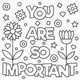 You Are So Important Coloring Page Vector Illustration Stock  sketch template