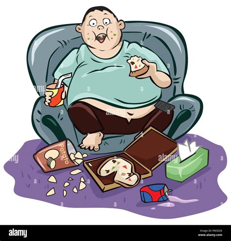 Cartoon illustration lazy couch potato hi-res stock photography and images - Alamy