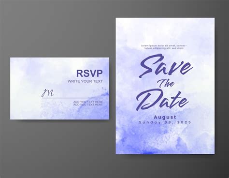 Premium Vector | Wedding invitation with abstract watercolor background