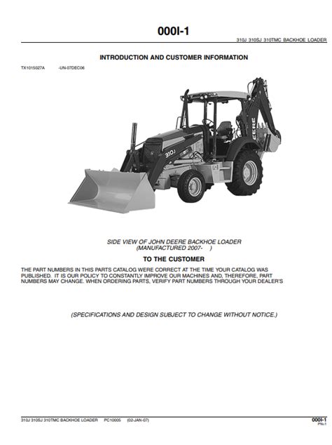 John Deere 310J, 310SJ, 310TMS Backhoe Loader Parts Catalog