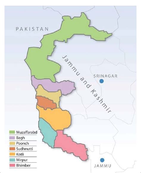 Districts map of Azad Jammu and Kashmir. | Download Scientific Diagram