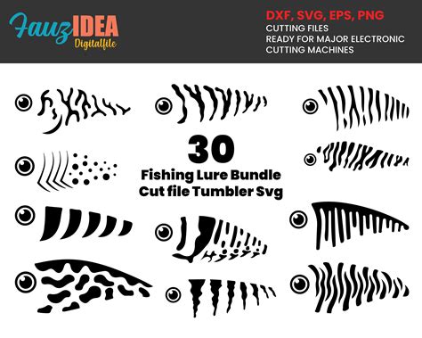 30 Fishing Lure Bundle SVG, Lure svg print, Fishing Lure Tumbler Svg, Fish Clipart, Fishing Lure ...