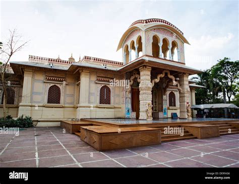 Facade of a temple, Iskcon Temple, Ahmedabad, Gujarat, India Stock Photo - Alamy