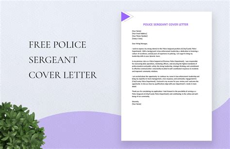 Police Sergeant Cover Letter in Word, PDF, Google Docs - Download | Template.net
