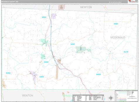 McDonald County, MO Wall Map Premium Style by MarketMAPS