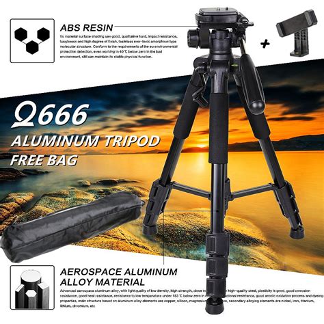 ST-666 Portable Aluminum Dslr Tripod Camera Stand Cellphone Tripod Stand Vlogging Ringlight ...