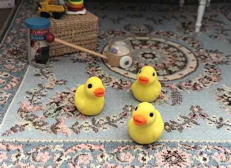 Miniature Ducks, Set of 3 Plastic Mini Ducks, Chicks, Yellow Ducks ...