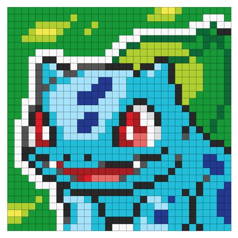 Bulbasaur Pokemon - Pix Brix Template | Pixel art pattern, Pixel art pokemon, Pixel art