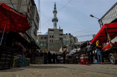 Palestinians in the Market in the Rafah Refugee Camp Editorial Stock ...