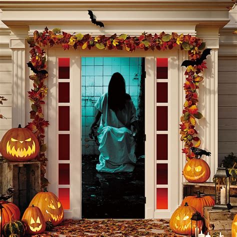 Halloween Haunted House Decor Window Door Cover Sticker Zombie Hand 78X30 Inches DIY Decal ...