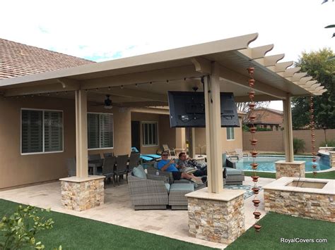 Solid Alumawood Patio cover with masonry added around the footings ...