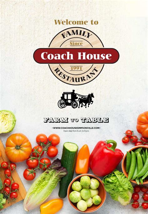 Coach House - Menus