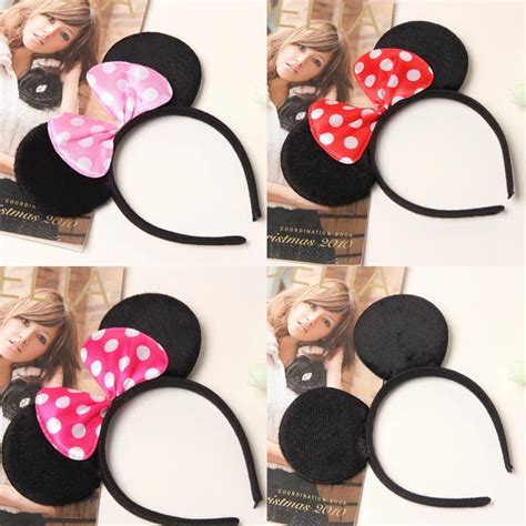 Adult Minnie Mouse Ears Headband Costume Fancy Dress Up Hair Band Cosplay Gift-in Women's Hair ...