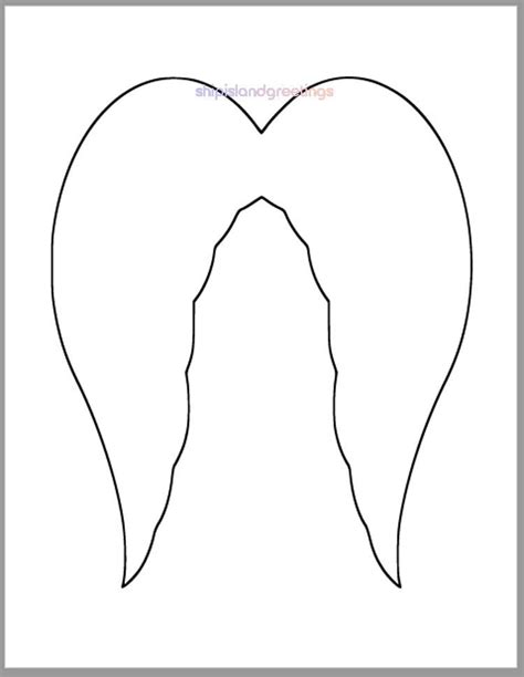 7x8.5 Inch Angel Wings Template-printable Template-angel Wings Cutout-holiday Crafts-baby Shower ...