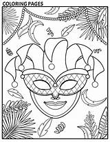 Mardi Gras Mask Coloring Pages sketch template