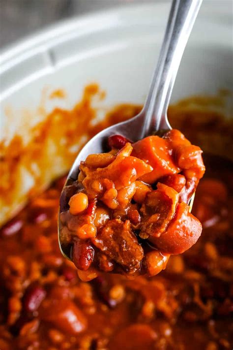 Easy CrockPot Baked Beans with Bacon | Adventures of Mel