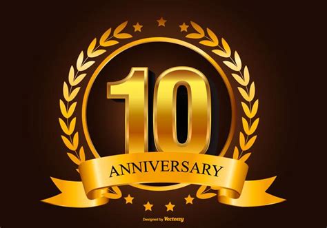 Golden 10th Anniversary Illustration - Download Free Vector Art, Stock ...