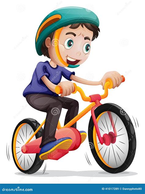 A Young Boy Riding A Bicycle Stock Vector - Image: 41017289