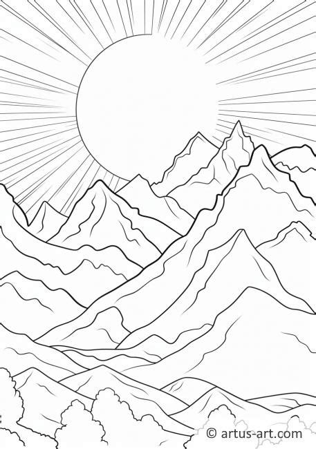 Mountain Silhouette Coloring Page » Free Download » Artus Art