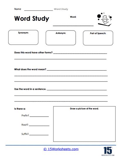 Word Study Worksheets - 15 Worksheets.com