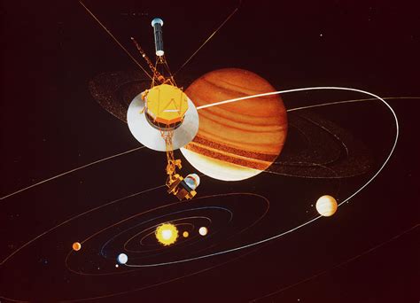 Artists Impression Of Voyager Encountering Saturn Photograph by Nasa ...