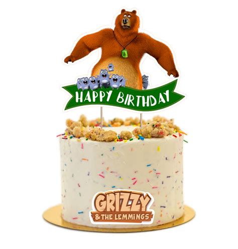 Grizzy and the Lemmings Cake Topper