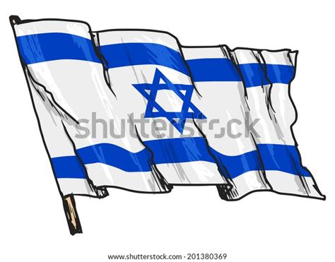 Hand Drawn Sketch Illustration Flag Israel Stock Vector (Royalty Free ...