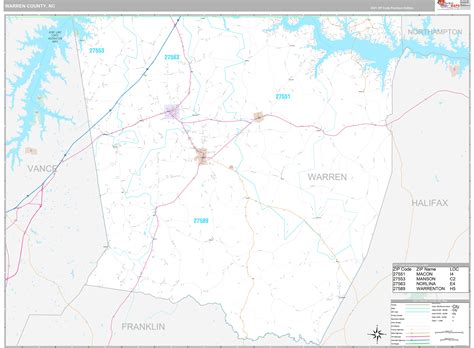 Warren County, NC Wall Map Premium Style by MarketMAPS