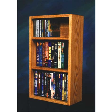 Wood Shed Solid Oak CD DVD VHS Media Storage Rack Various Finishes 313-1W