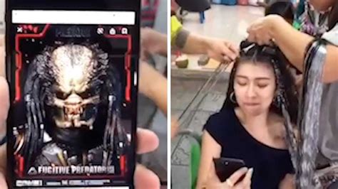 Woman Getting Braids Looks Like Predator - YouTube