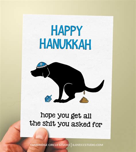 Funny Holiday Cards Happy Hanukkah Card Dog Hanukkah Cards | Etsy